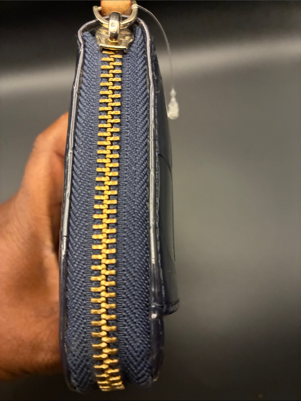 kate spade Navy Patent Zip Wallet with Tan Accent EUC Just needs to be wiped - Picture 8 of 16
